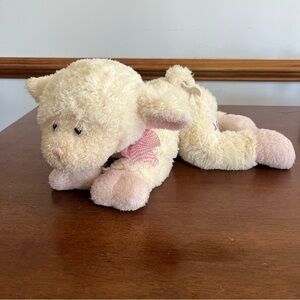 Mary Meyer Family Christian Ivory Lamb Plush Pink Bow Wind Up Jesus Loves Me